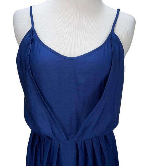 Rebecca Taylor Blue Sleeveless Tie Waist Short Slip Dress Size S Sheath - Picture 4 of 8